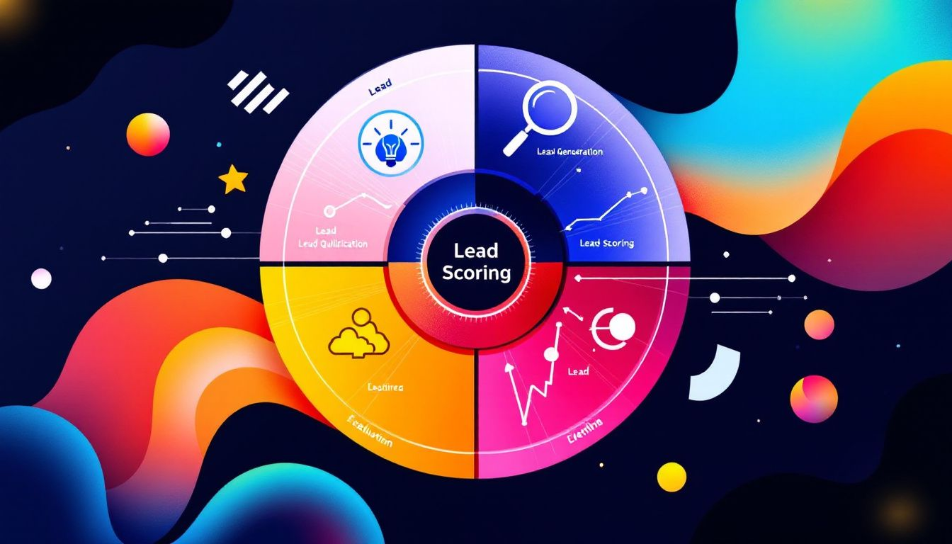 Ein Diagramm zur Bewertung von Leads mit dem Fokus auf Lead Scoring.