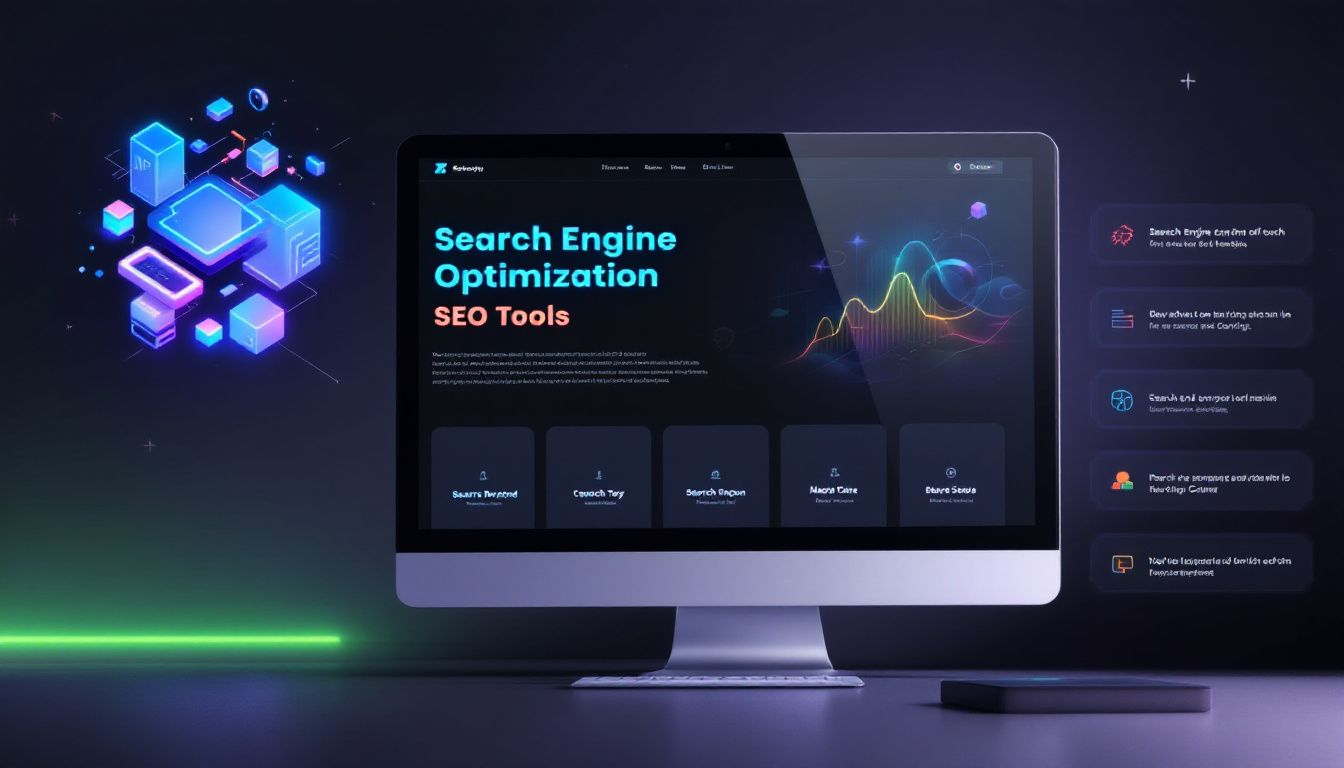 Eine Auswahl an wichtigen SEO-Tools auf einem Computerbildschirm.